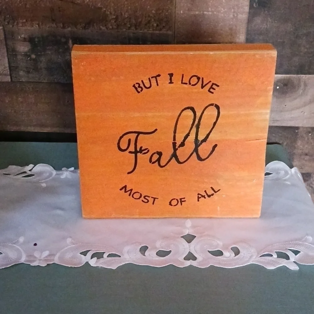 Orange Fall and Gather Wood Decoration - Picture 3 of 4